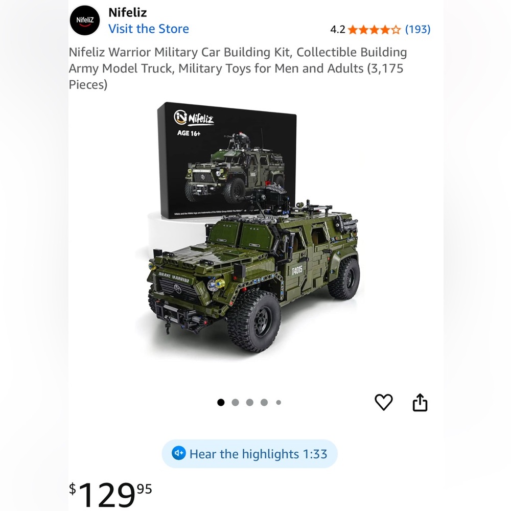 Nifeliz Military Car Building Kit *NEW*